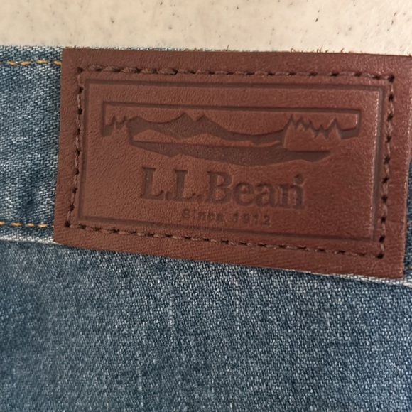 L.L.Bean Women’s Straight High Rise Jeans Blue Cotton Denim Size 14 Casual Mom - Picture 9 of 9